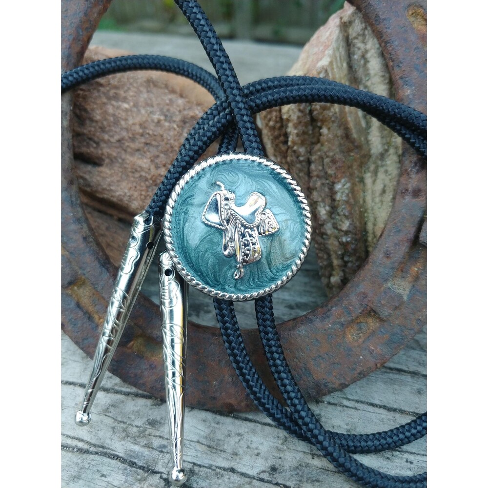 Handcrafted Concho Style Horse Saddle Bolo Tie
